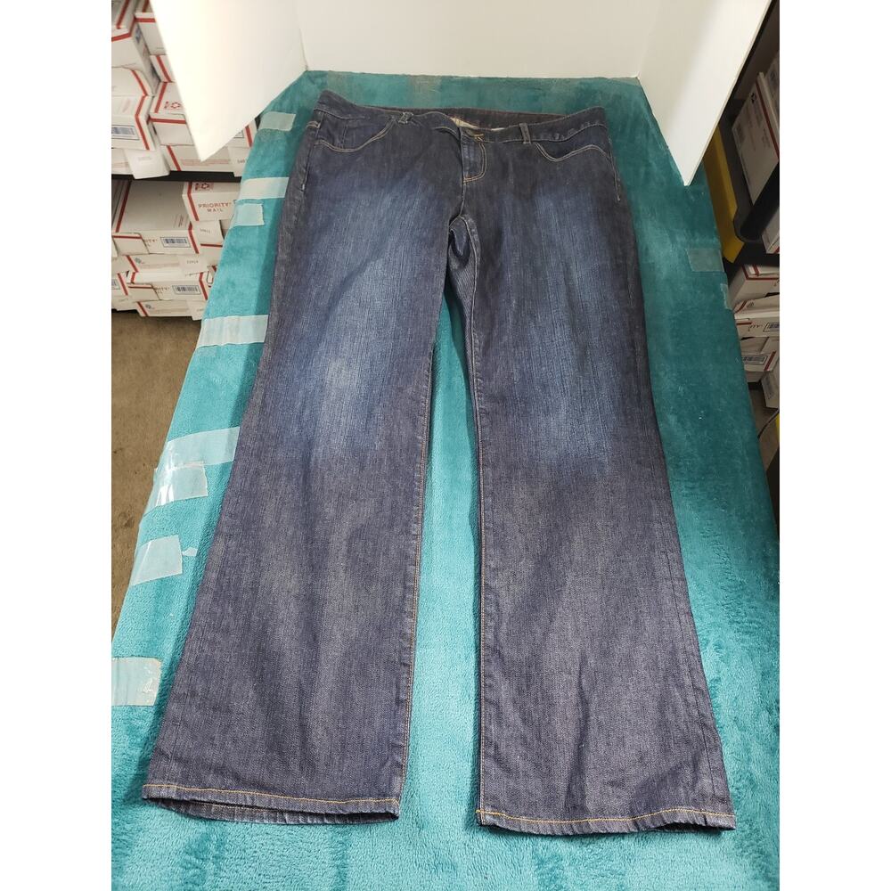 Talbots Jeans Size 18 W Womens Blue Stretch Pants Denim Ladies Mid Rise Bootcut - Picture 2 of 12